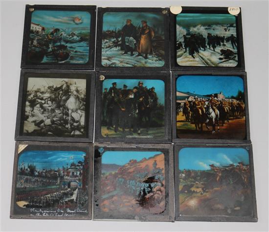 Nine magic lantern Boer War and World War I slides